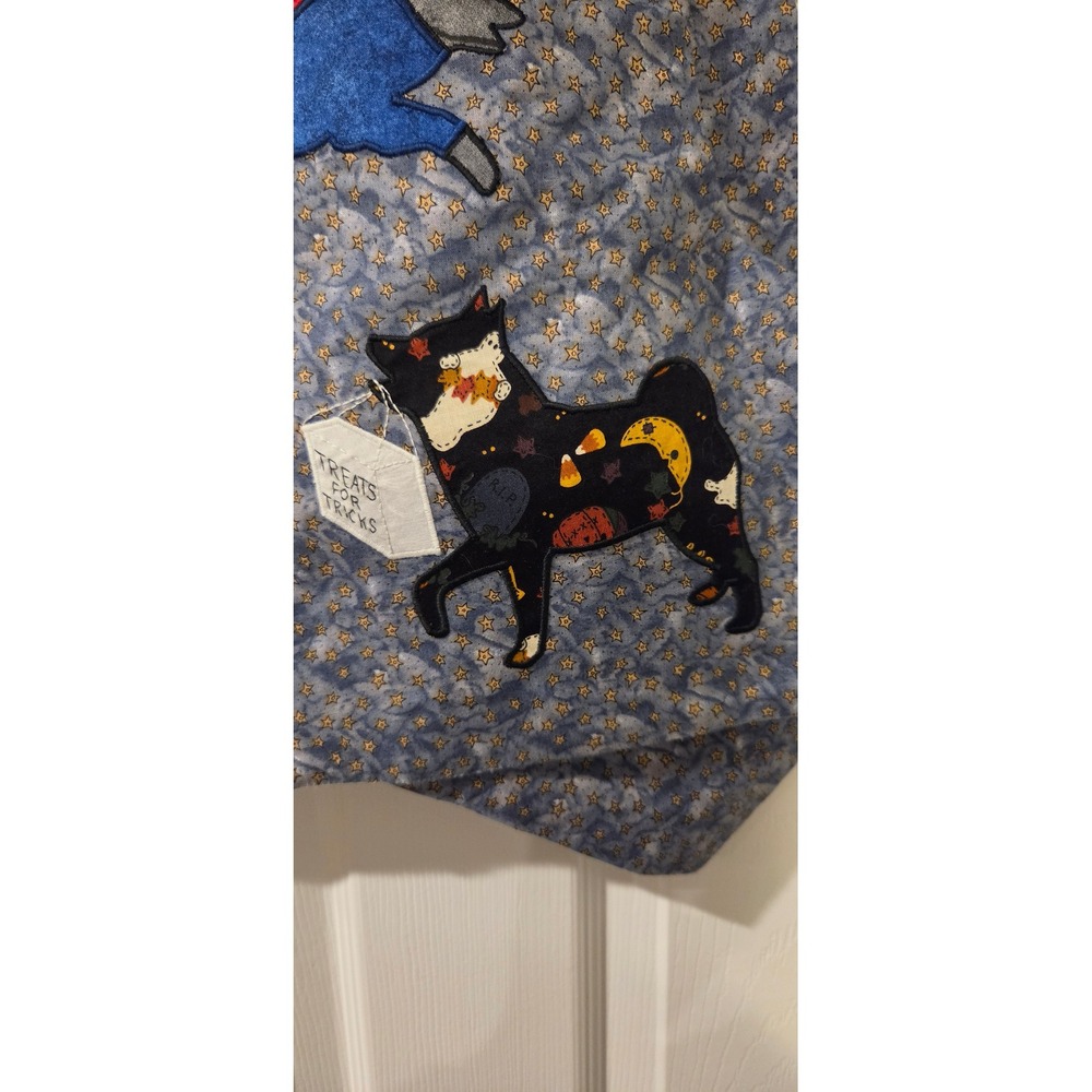 Handmade Halloween Cat Vest M L Pumpkin Witch Ghost Applique Cottagecore - Picture 5 of 7